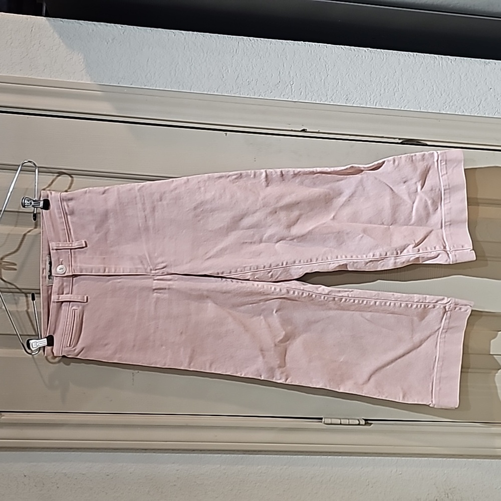 Madewell Pink Cropped Emmitt Wide-Leg Pants